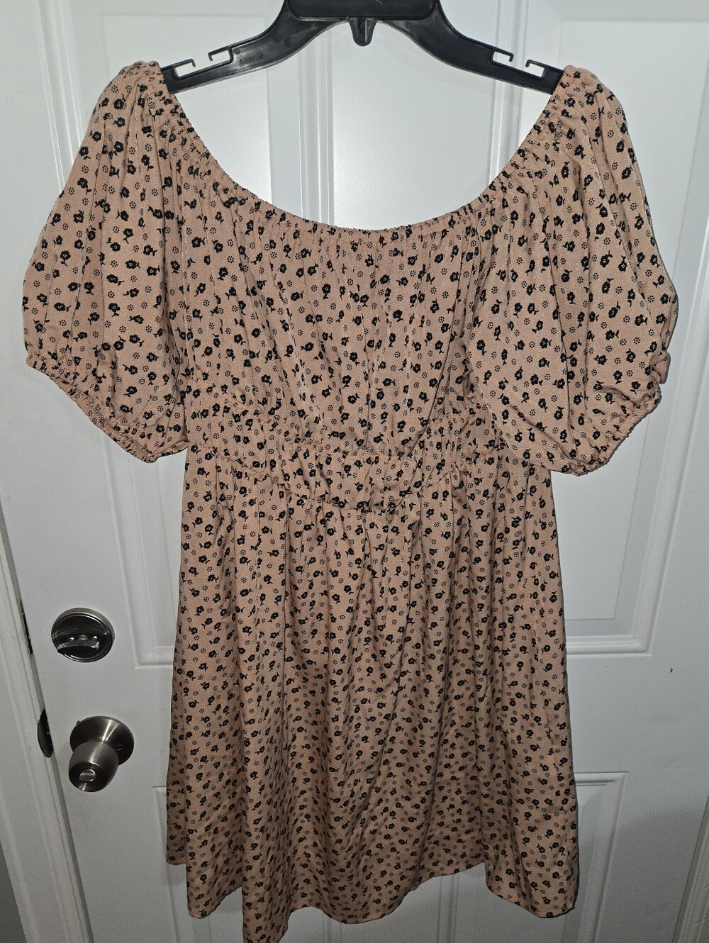 SHEIN Floral Off-Shoulder Puff Sleeve Dress 0xl